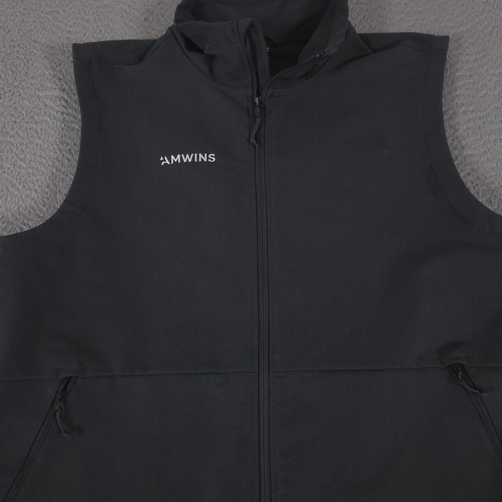 The North Face Vest Mens XL‎ Gray Camden Soft Shell Amwins Logo Full Zip Pocket